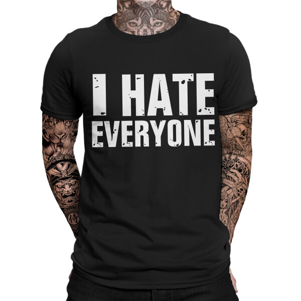 I Hate Everyone T-Shirt Gamer MMA Muay Thai Fight Shirt Boxen Hool Ironie Spruch