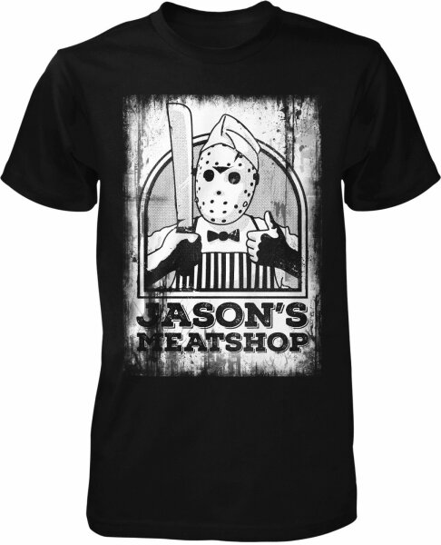 Jason Meat Shop T-Shirt Klassiker Kult Freitag Film 13. Movie Horror Halloween