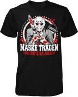 Maske tragen - Kontakte halbieren Jason Herren Fun T-Shirt  | Purge