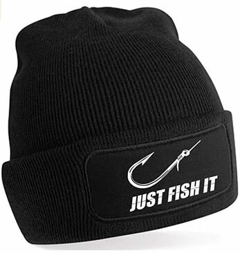 mycultshirt Just Fish It Angler Winter Strickmütze Mütze | Fischer | Wollmütze | Wintermütze | Rollmütze | Beanie |