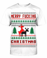 Merry Fucking Christmas T-Shirt Fun Trash Ugly Funshirt...