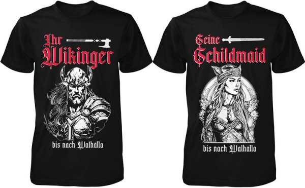 Ihr Wikinger Seine Schildmaid Partner T-Shirt | Thor | Vikings | Ragnar | Odin